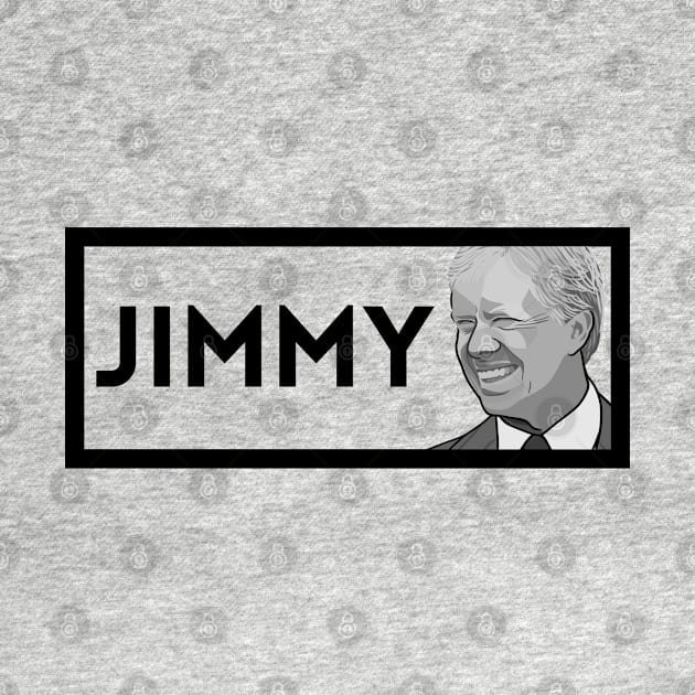 Jimmy: Black & White President Carter Portrait by History Tees